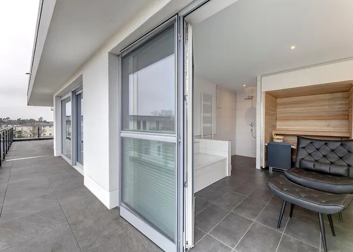 公寓 Penthouse Mit Sauna Und Dachterrasse Mit Haffblick
