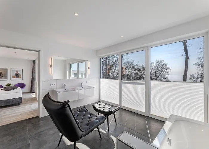 Penthouse Mit Sauna Und Dachterrasse Mit Haffblick 公寓